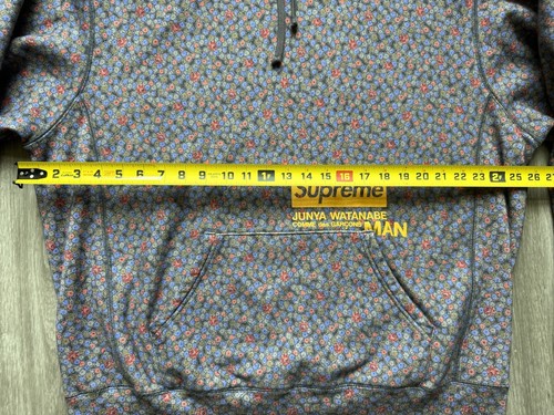 Supreme JUNYA WATANABE COMME Des GARÇONS Hoodie CDG Black Floral Large - Picture 7 of 7