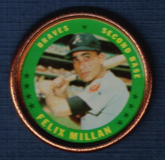 1971 Topps Coin Felix Millan #5 Atlanta Braves VGEX