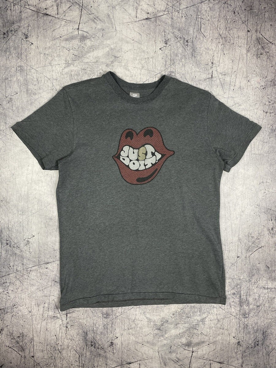 Vintage Nike Y2K Just Do it Lips Kiss Big Logo Streetwear Tee t