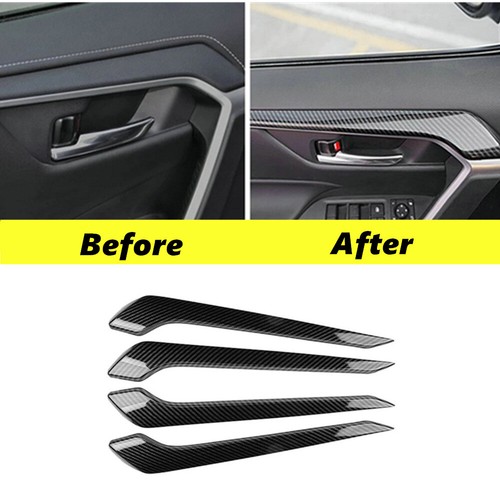 For Toyota RAV4 2019-2021 Carbon Fiber Interior Door Moulding Accessories Trim - Picture 1 of 21