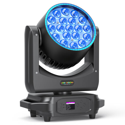 UKing 4PCS 19x20W LED Zoom Moving Head Stage Light RGBW Wash Lighting Party Beam - Picture 11 of 12