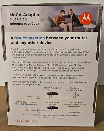 Motorola MoCA Adapter Model MM 1025 Ethernet over Coax - Picture 5 of 9