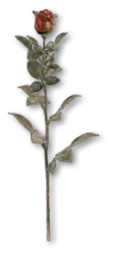 Rose aus Bronze handbemalt Wandornament 70x30 cm cm Relief  Grabstein Grabmal - Imagen 1 de 2