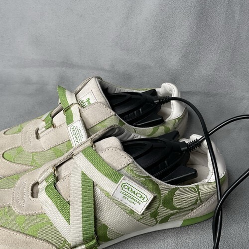 Coach Juli Signature Logo Lace Up Lifestyle Shoes Sneakers Women Size 8M Cream/G - Picture 8 of 12