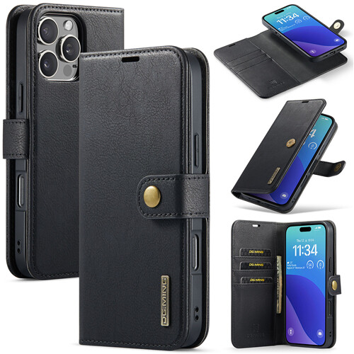 For iPhone 16 Pro Max 15 14 13 12 Plus XS X Cover Removeable Wallet Leather Case - Foto 14 di 20