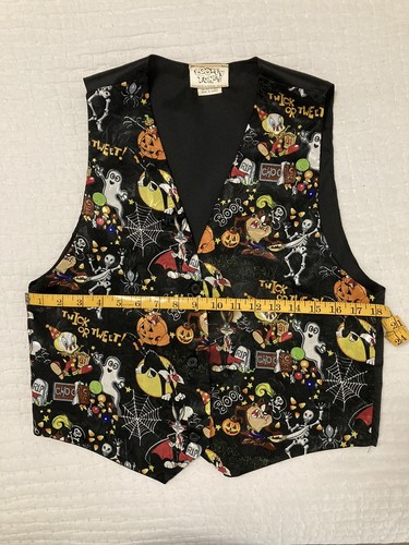 Vintage Halloween Looney Tunes Weste Tweedy, Taz, Bugs, Daffy schwarz Größe S/M - Bild 4 von 6
