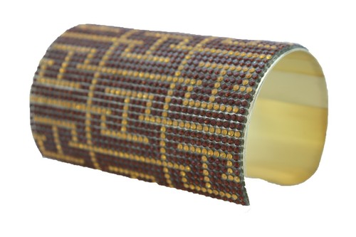 Hot Women Long Cuff Bracelet Gold Metal Geometric Brown Bling Collection Jewelry - Picture 3 of 12