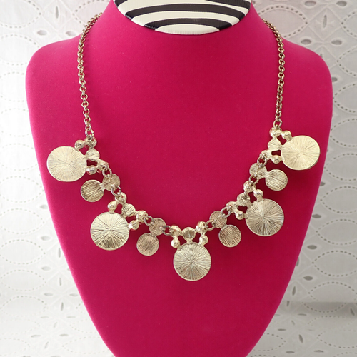 Ann Taylor Gray Simulated Pearl Pave Rhinestone Gold Tone Bauble 19" Necklace - Picture 6 of 6