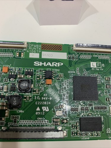 Scheda T-CON TCON Sharp LC-40E67UN Board RUNTK4106TP ZA CPWBX4106TP - Foto 2 di 6