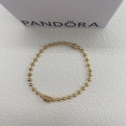 NEU VERPACKT Original PANDORA 14k Gold Plated Beads & Pave Armband 20cm ALE - Bild 3 von 5