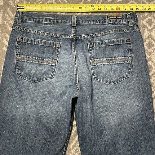 Pantalones de mezclilla de trabajo Timberland para hombre azules con cremallera talla 38x30 desgastados ligeramente - Imagen 12 de 15