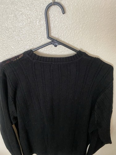 Van Heusen Men’s Knitted Sweater Grandpa Abstract Black Size M EUC - Picture 7 of 9