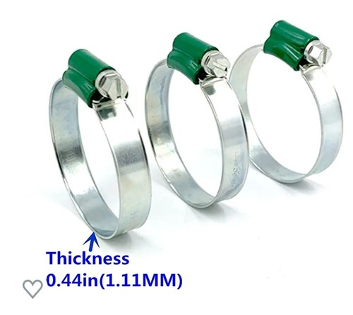 Hose Clamp, TJBC 4 Pieces High-carbon Steel Adjustable 1.76-2.24 inch Range Worm - Foto 2 di 8