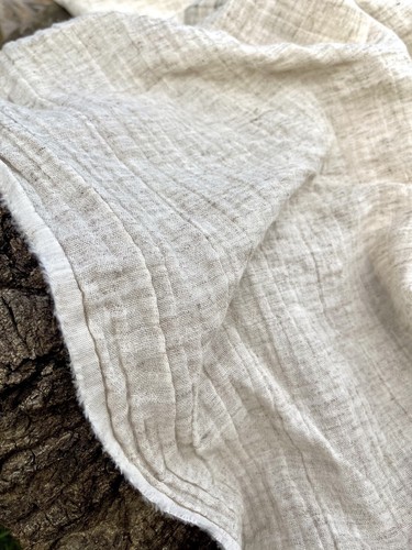 Double Layer Organic Cotton & Hemp Muslin Fabric | Textured, Natural | 2 yards. - Picture 8 of 16