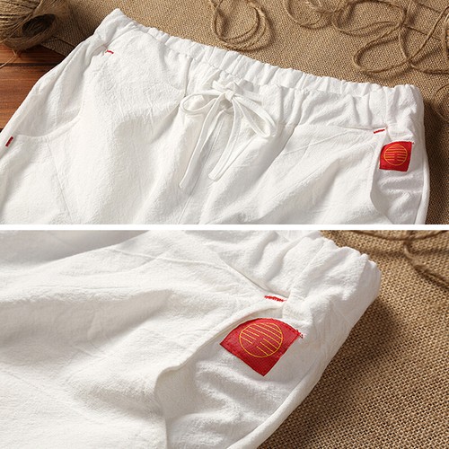 Uomo Cotone Lino Pantaloncini Estate Spiaggia Casual Coulisse Chino Larga Corto - Imagen 11 de 18