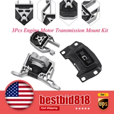 3Pcs Engine Motor Transmission Mount Kit For Ford Focus 2.0L L4 2012-2017 2018