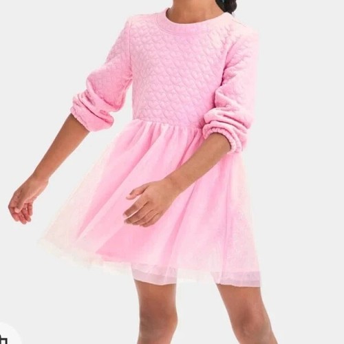 Toddler Girls' Long Sleeve Heart Tulle Dress - Cat & Jack - Picture 1 of 3