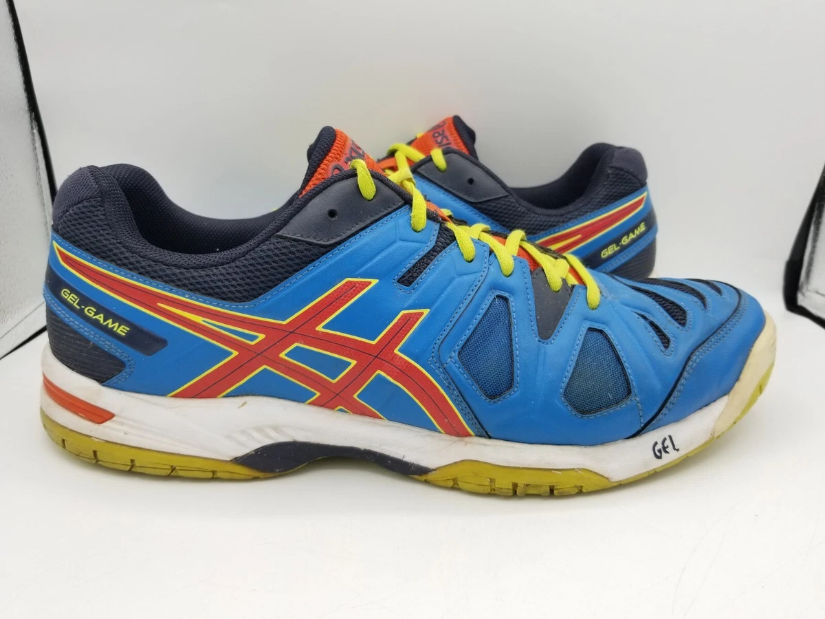 Asics Gel Game 5 Men s size 13 Tennis Shoes Sneakers E506Y Blue Neon Green VHTF