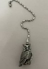 Owl Fan Light Pull Pewter Bird Figurine Highly Detailed U.S. Made Lead-free