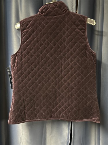 Chaps Ralph Lauren Velvet Nylon Reversible Purple Quilted Vest Small NWT NOS - Picture 6 of 8