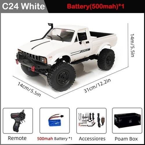 New- Full Scale WPL C24 Upgrade C24-1 1:16 RC CAR 4WD Radio Control Off-Road Car - Picture 10 of 13