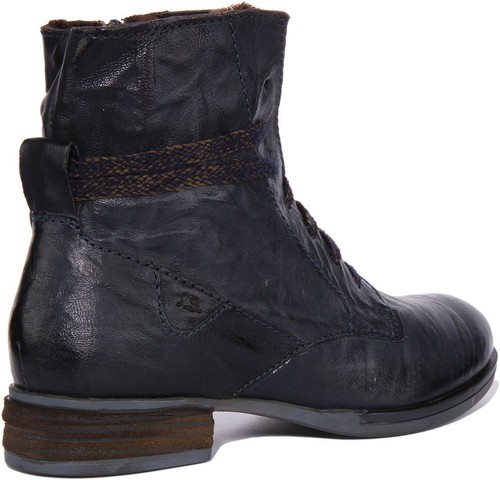 Josef Seibel Sanja 18 Womens Lace Up Leather Ankle Boot In Ocean Size US 5 - 11 - Picture 3 of 12