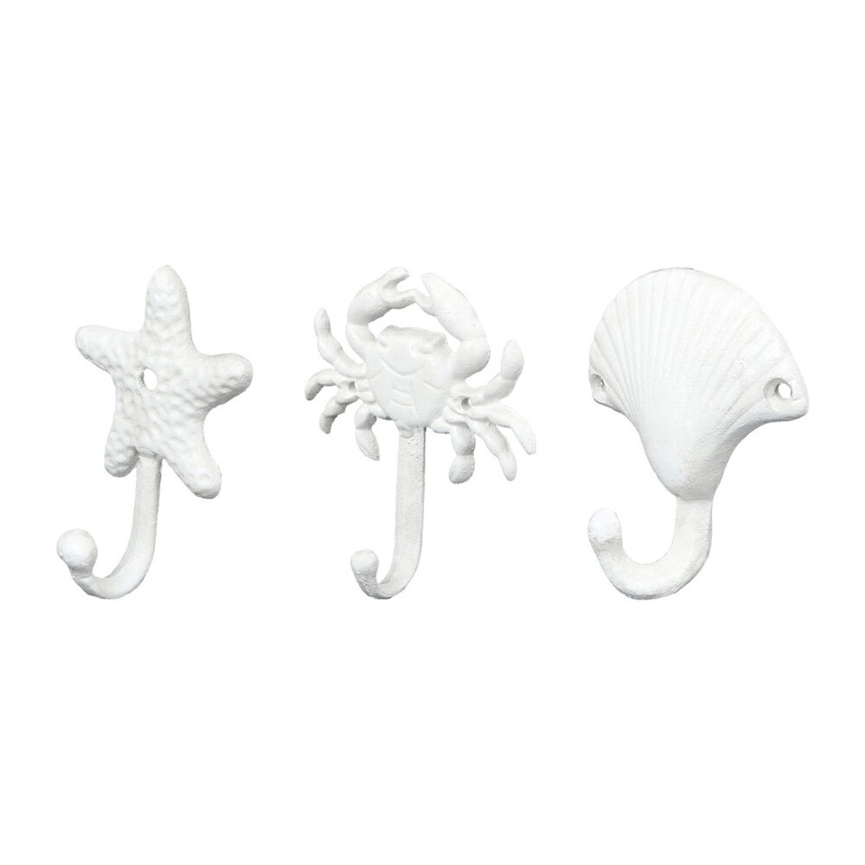 3 Pcs Seashell Wall Hooks Nautical Towel Foyer Large Bearing Capacity