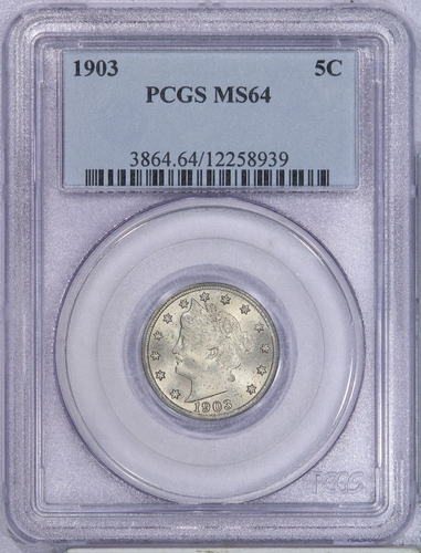1903 Liberty V Nickel 5c PCGS MS64