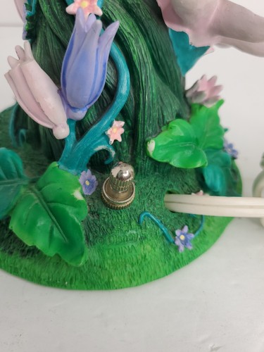 RARE! Disney Tinkerbell Garden Lamp 17.5"  2004 Nightlight Wings Forest Flowers - Picture 12 of 12