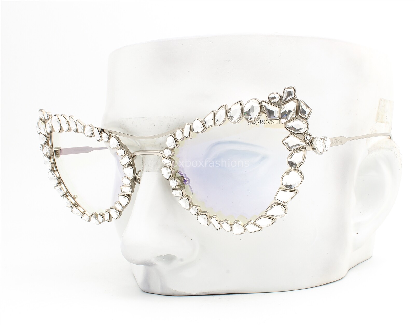 Swarovski Blue Light Glasses Eyeglasses SK7011 Silver with Clear Crystals w/case-image