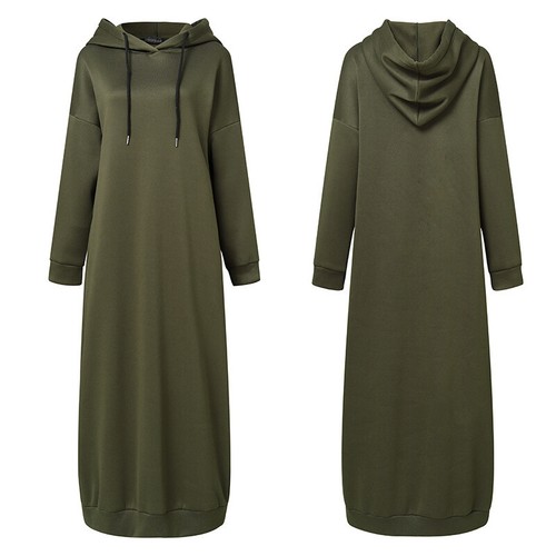 Muslim Hoodie Abaya Jilbab Dress Tops Long Sleeve Sweater Loose Maxi Women - Picture 7 of 11