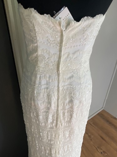Galina Size 4 Ivory Beaded Lace Sheath with Godets Inserts Style# VW9340 NWT - Picture 15 of 24