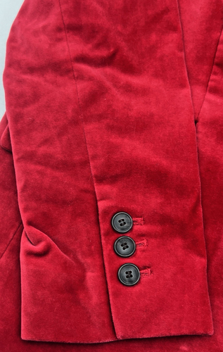 TALBOTS 100% COTTON VELVET BLAZER JACKET RED WOMENS SZ 10 LINED, FLAP POCKET - Picture 7 of 19