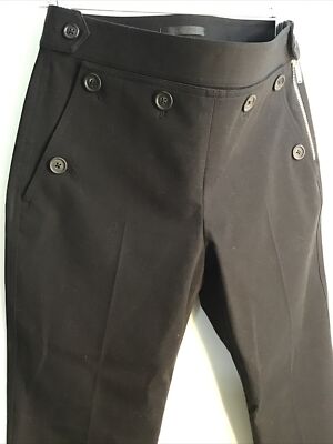helmut lang Pants Sailor Button Front Black Stretch Cotton