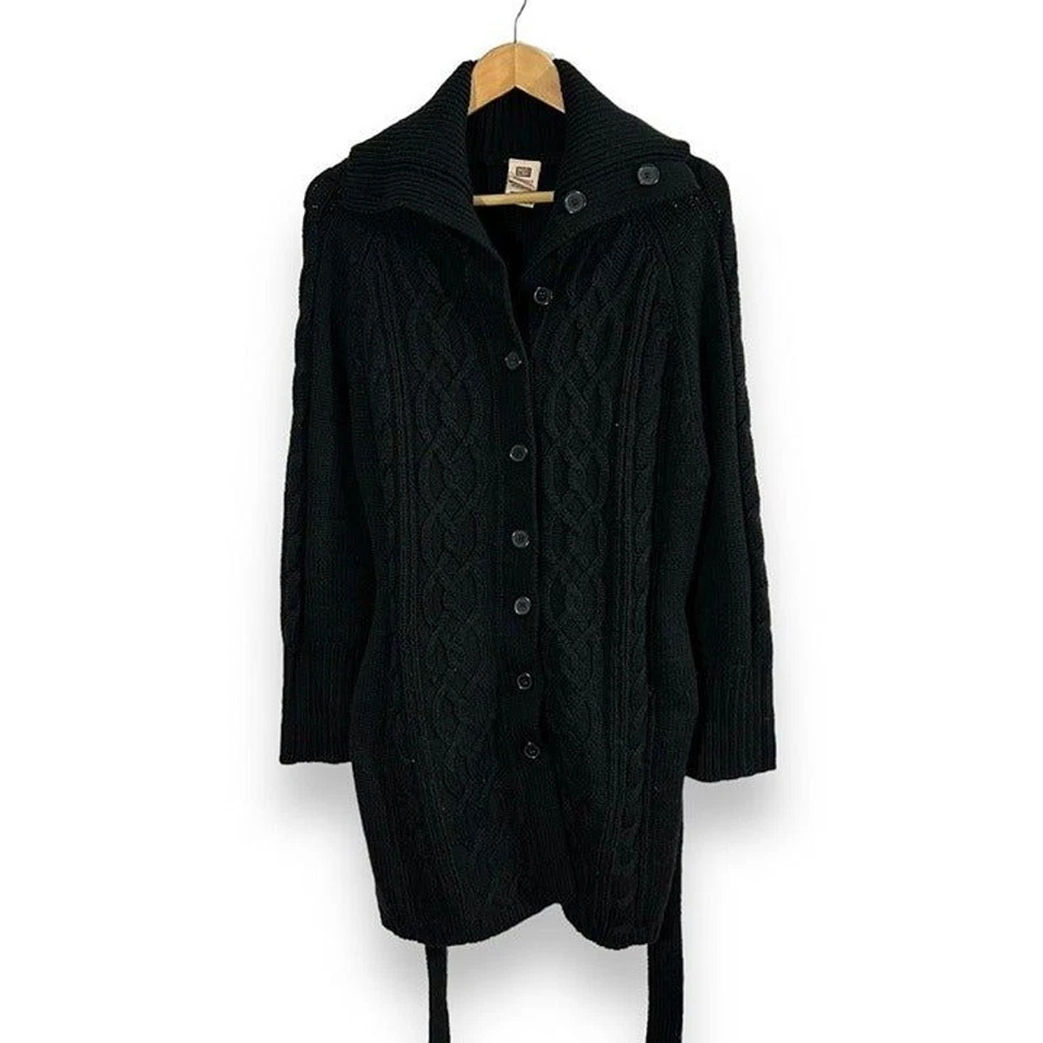 Cárdigan plumero vintage Y2k descolorido gloria tejido con cable suéter para mujer grande Foto 2 de 4