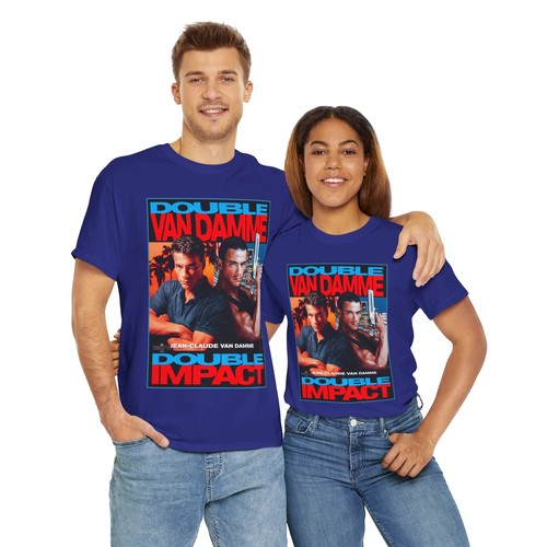 Double Impact Movie Jean Claude Van Damme T Shirt Unisex Heavy Cotton Tee - Picture 44 of 45