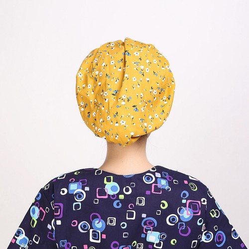 Womens/Mens Florals Printed Cap Scrub Hat/Cap Head Wear Adjustable Accessories - Picture 255 of 660