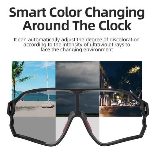 ROCKBROS Cycling Photochromic Sunglasses Outdoor Bicycle Sports Glasses UV400 - Picture 4 of 6