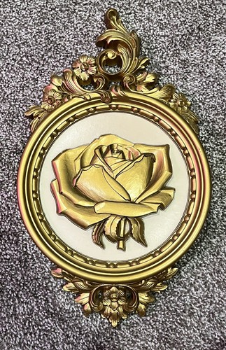Vintage Syroco 4 Set Round Gold Floral Wall Art MCM Hollywood Regency USA Made - Picture 4 of 15