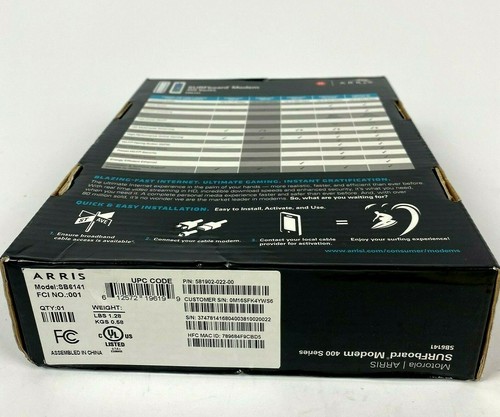 ARRIS SURFboard Modem Motorola SB6141 DOCSIS 3.0 400 Series White - Picture 11 of 12