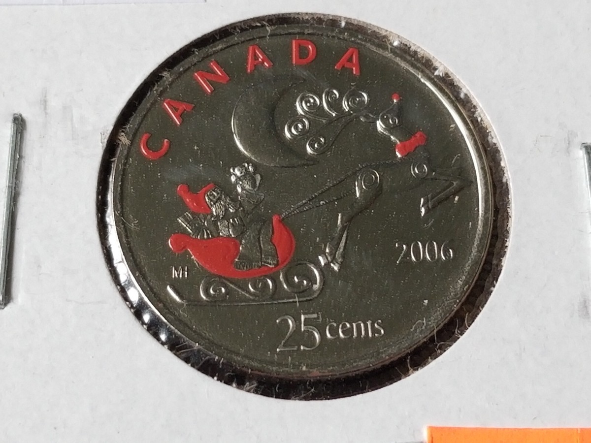 Canada 25 Cents 2006 from Christmas Set - Coloured - Proof