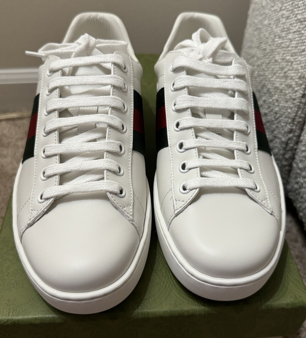 GUCCI｜SNEAKERS (386750 A3830 9071) Gucci Ace Leather 'White' 386750-A3830-9071