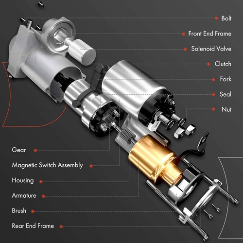 Starter Motor for Dodge Challenger Colt D50 Hyundai Mitsubishi 0.85KW 12V CW 8T - Picture 3 of 8