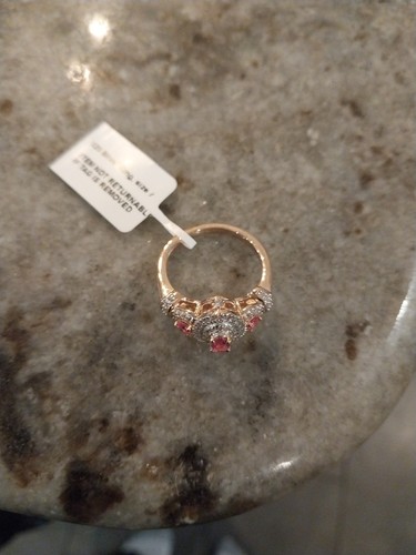 Mahenge Spinel, White Zircon Blossom Embrace Ring/18KVermeil RG/Sterling - Picture 8 of 24
