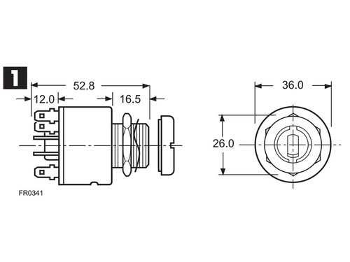 Lucas 31912, SPB501, 47SA Ignition Switch 127651 for MGB Midget Triumph TR GT6 - Picture 3 of 3