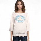 Loft Life is Beautiful 3/4 Sleeve T-Shirt Relaxed Fit White Size L