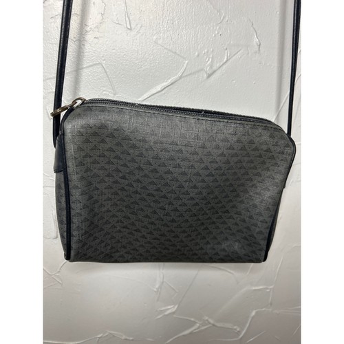 Vintage Liz Claiborne Umhängetasche schwarz geometrisches Muster Handtasche - Bild 5 von 6