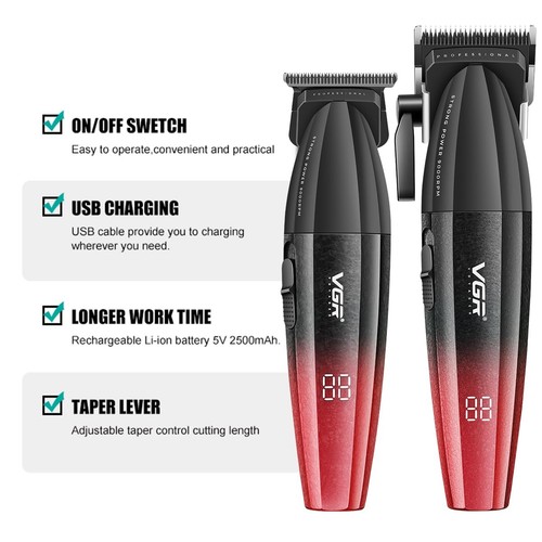 640 Professional Hair Clippers for Men, 9000RPM Cordless Barber Clippers and ... - Picture 2 of 7