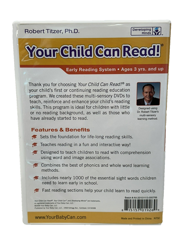 Your Child Can Read! Early Reading System Ages 3 & Up (DVD, 2010, 5 Disc Set) - Picture 2 of 10