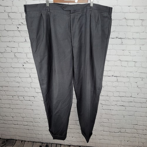 Jos A Bank Signature Gold Gordon Grey Pinstriped Suit Jacket 52L Pants 48x30 - Picture 16 of 20